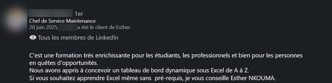 Recommandation d’un ancien élève