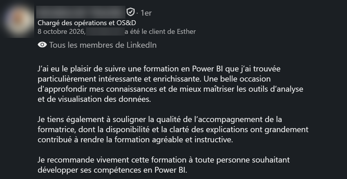 Recommandation d’un ancien élève