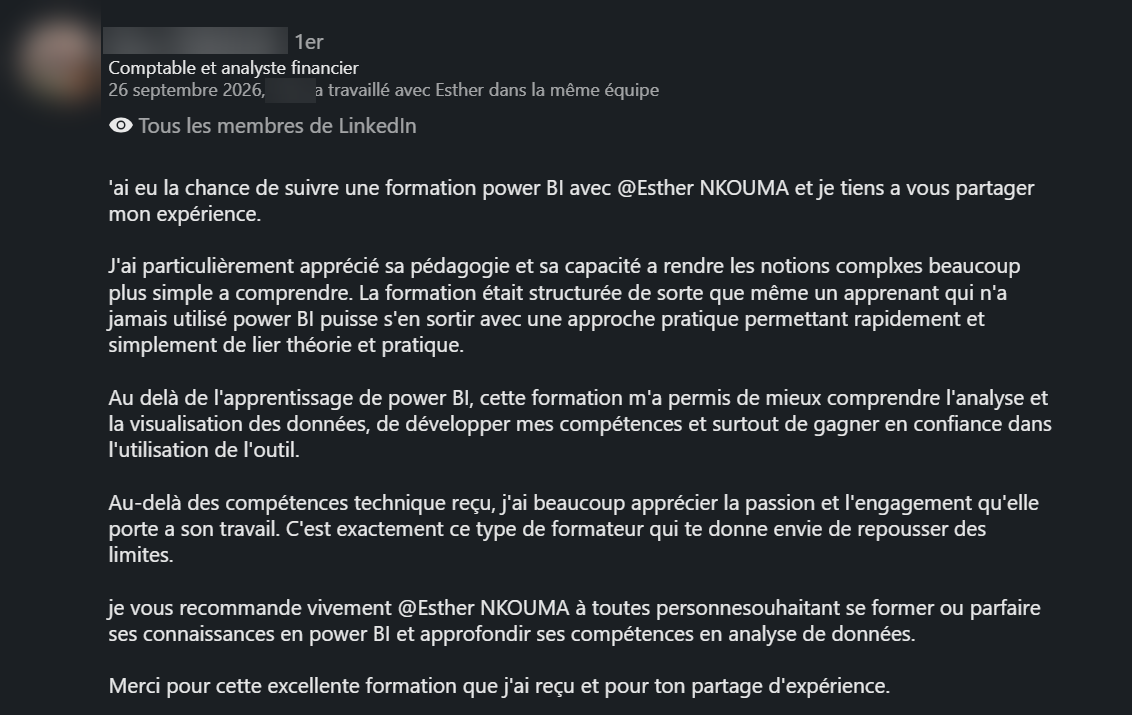Recommandation d’un ancien élève