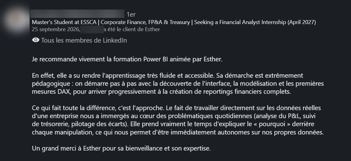 Recommandation d’un ancien élève