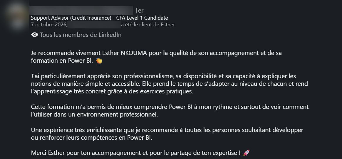 Recommandation d’un ancien élève