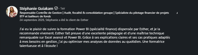 Recommandation LinkedIn de Stéphanie Guiakam